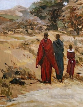 アフリカ人 Painting - アフリカから来た印象派の三人の修道士